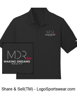 Mens Nik Dry Fit Pique Polo, 1 MDR logo Design Zoom